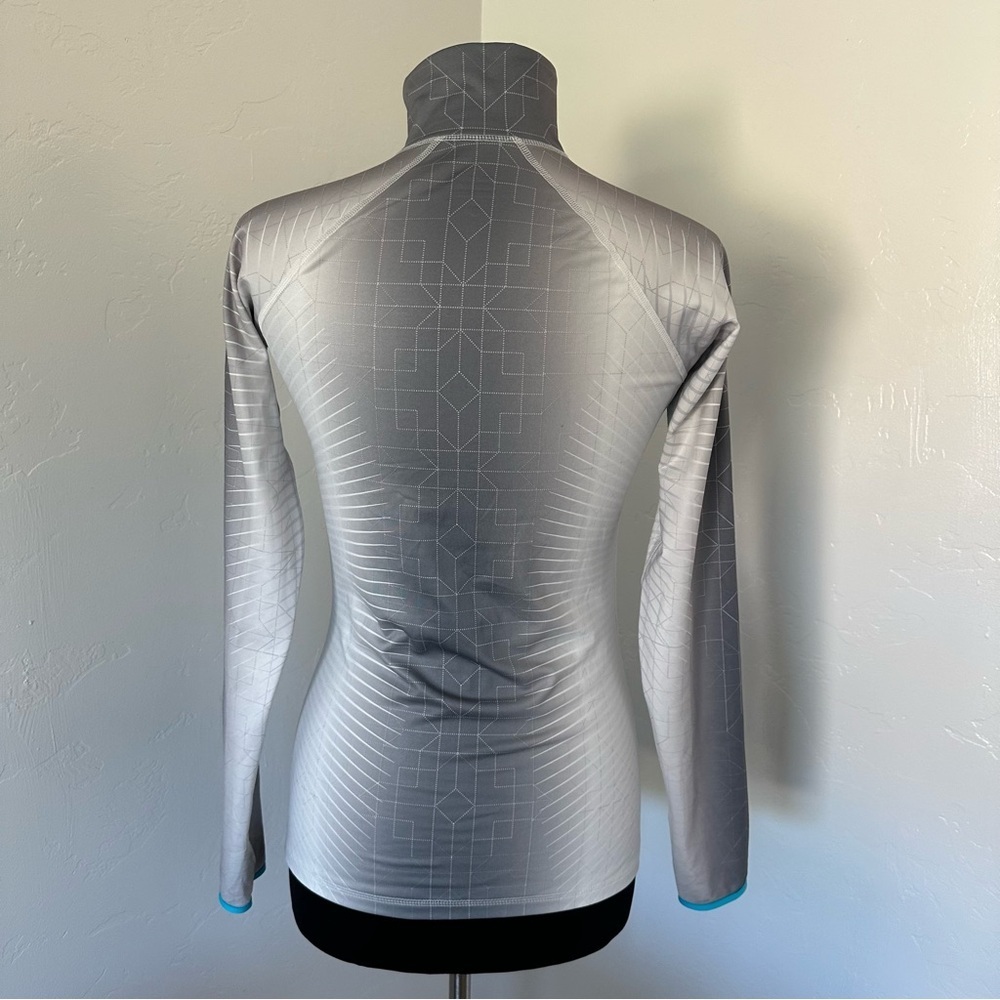 Nike PRO Dri-Fit Fleece 1/4 Zip White Grey Top Size M - Picture 8 of 12